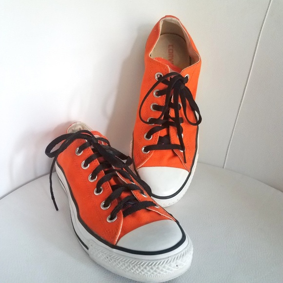 orange and black chuck taylors